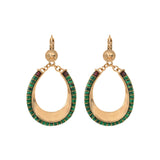 Boucles d'oreilles dormeuses grenat malachite - vert Vert