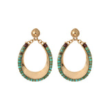 Boucles d'oreilles à tiges percées ethniques grenat turquoise - turquoise Turquoise
