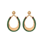 Boucles d'oreilles à tiges percées modernes grenat malachite - vert Vert