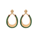 Boucles d'oreilles à tiges percées modernes grenat malachite - vert Vert