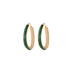 Boucles d'oreilles créoles malachite grenat - vert Vert