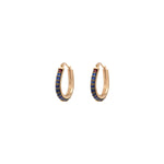 Boucles d'oreilles créoles modernes lapis lazuli grenat - bleu Bleu