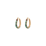 Boucles d'oreilles créoles fantaisies turquoise grenat - turquoise Turquoise