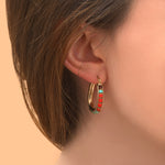 Boucles d'oreilles festives perles du Japon turquoise grenat - rouge Turquoise rouge