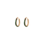 Boucles d'oreilles créoles malachite grenat - vert Vert