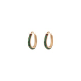 Boucles d'oreilles créoles malachite grenat - vert Vert