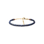 Bracelet fin réglable pierres lapis lazuli grenat - bleu Bleu