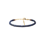 Bracelet fin réglable pierres lapis lazuli grenat - bleu Bleu