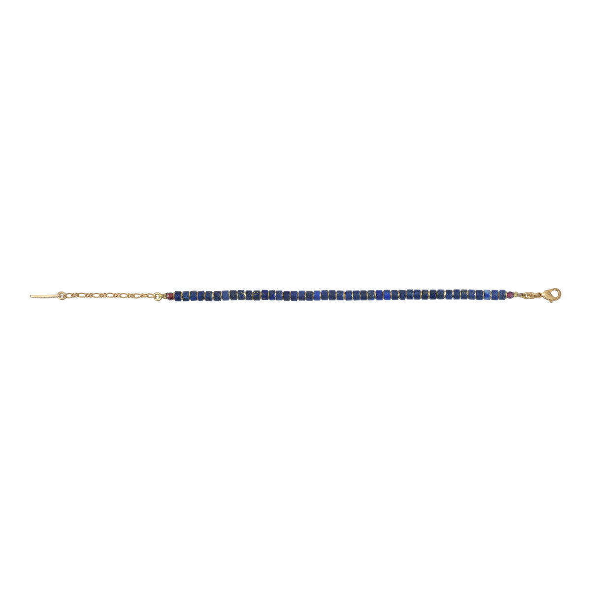 Bracelet fin réglable pierres lapis lazuli grenat - bleu Bleu