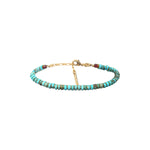 Bracelet fin réglable ethnique chic turquoise grenat - turquoise Turquoise