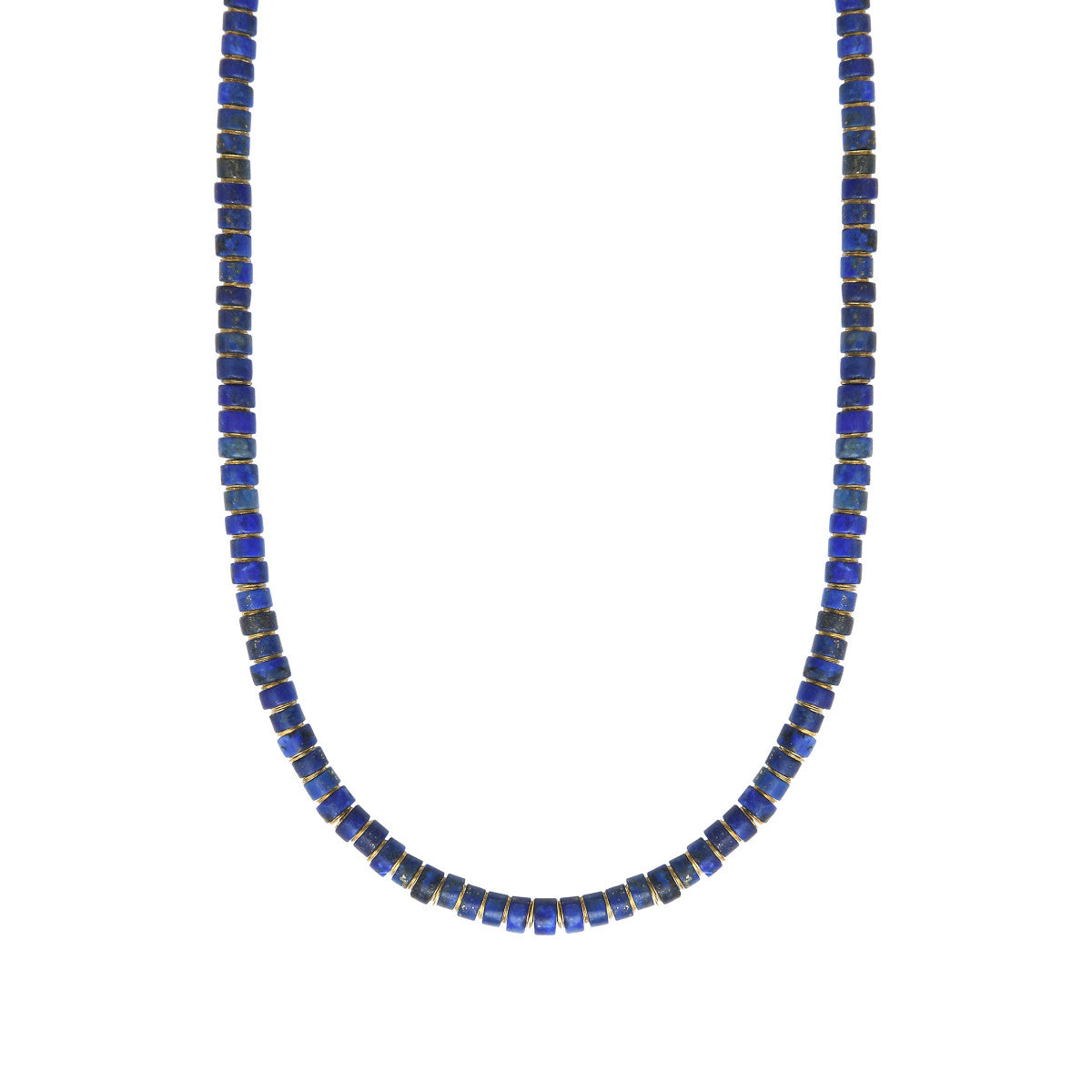 Collier court lapis lazuli grenat - bleu Bleu