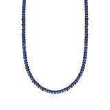 Collier court lapis lazuli grenat - bleu Bleu
