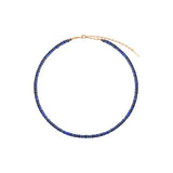Collier court lapis lazuli grenat - bleu Bleu