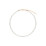 Collier court nacre grenat - blanc Nacre