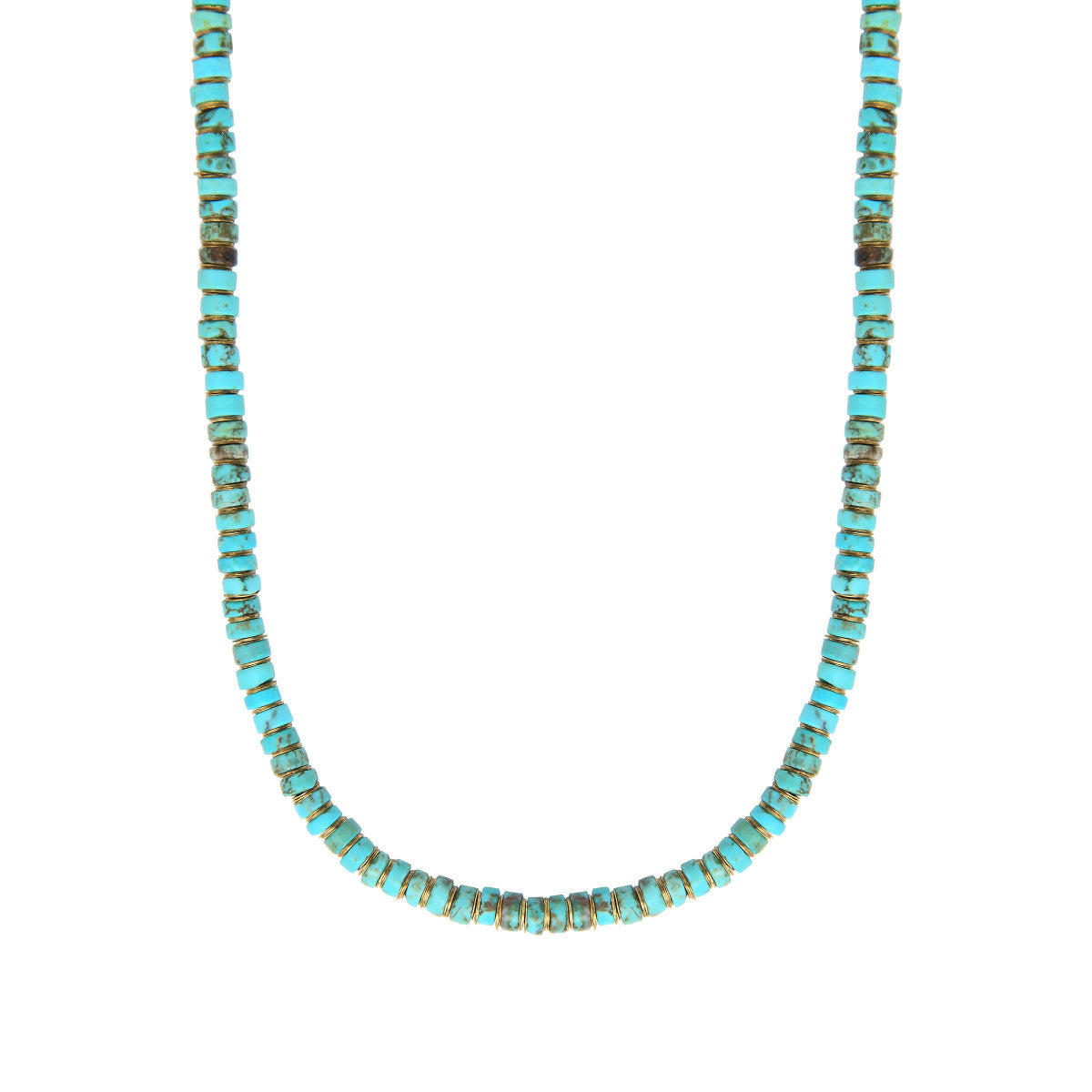 Collier court turquoise grenat - turquoise Turquoise