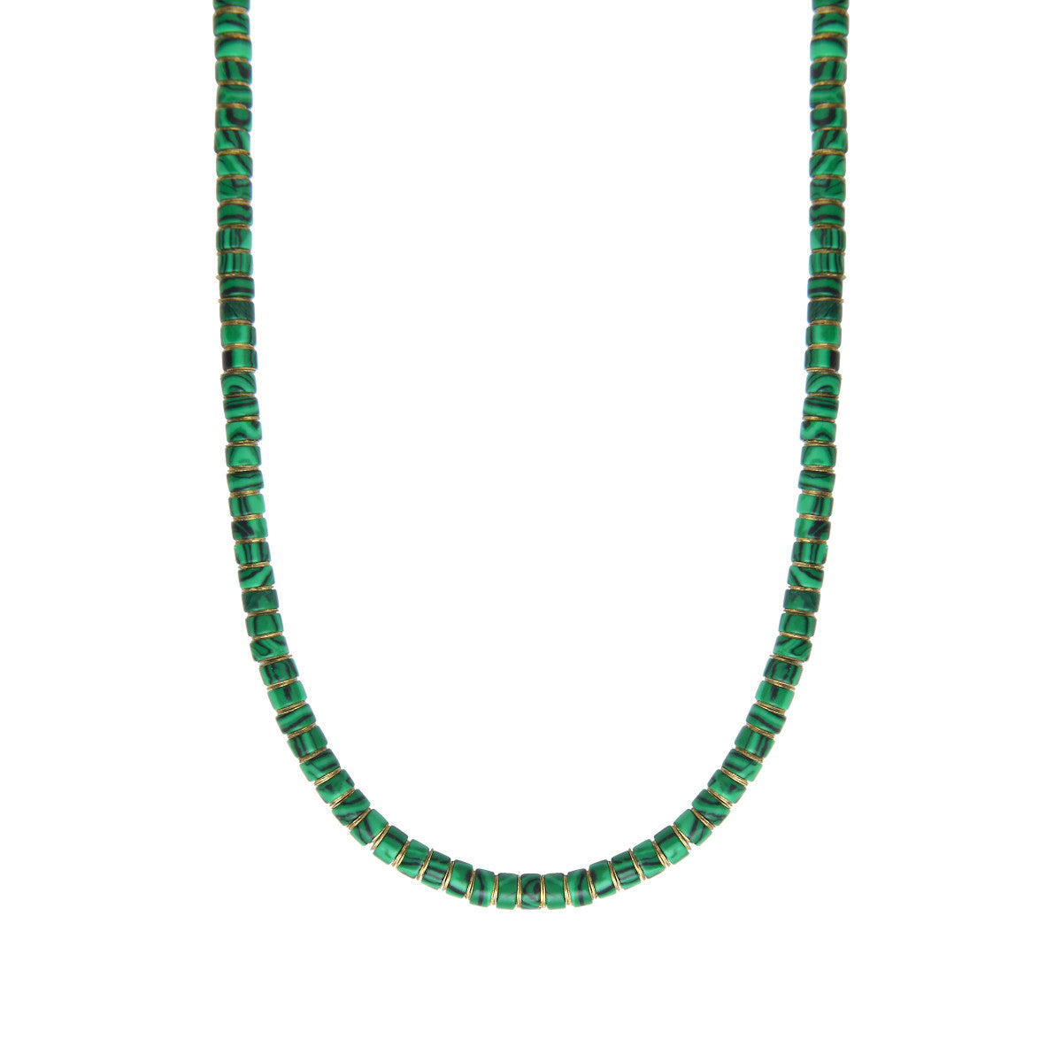Collier court malachite grenat - vert Vert