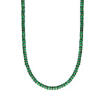 Collier court malachite grenat - vert Vert