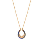 Collier pendentif lapis lazuli grenat - bleu Bleu