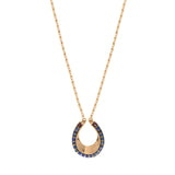 Collier pendentif lapis lazuli grenat - bleu Bleu