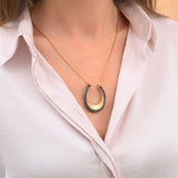 Collier pendentif lapis lazuli grenat - bleu Bleu