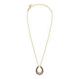 Collier pendentif lapis lazuli grenat - bleu Bleu
