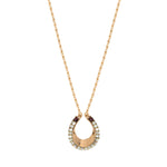 Collier pendentif nacre grenat - blanc Nacre