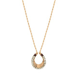 Collier pendentif nacre grenat - blanc Nacre
