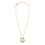 Collier pendentif nacre grenat - blanc Nacre