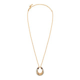 Collier pendentif nacre grenat - blanc Nacre