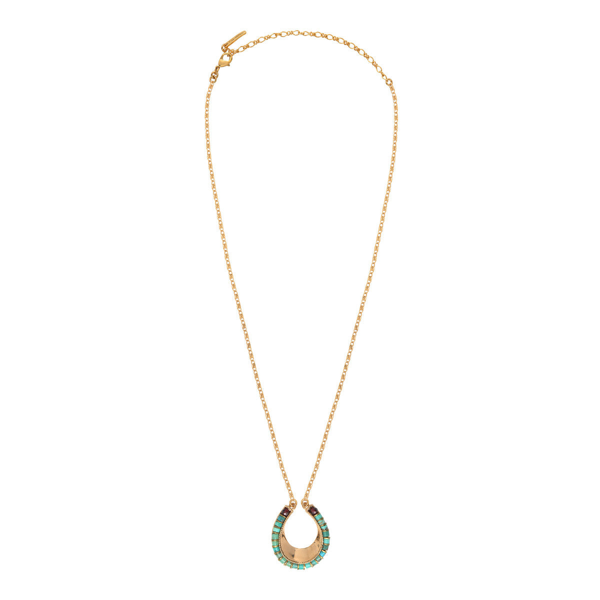 Collier pendentif turquoise grenat - turquoise Turquoise