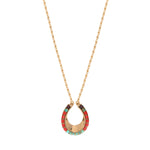Collier pendentif turquoise perles du Japon - rouge Turquoise rouge