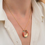 Collier pendentif turquoise perles du Japon - rouge Turquoise rouge