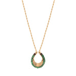 Collier pendentif malachite grenat - vert Vert