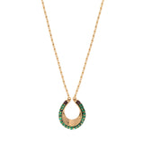 Collier pendentif malachite grenat - vert Vert