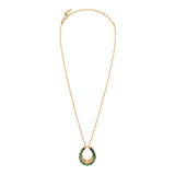 Collier pendentif malachite grenat - vert Vert
