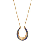 Collier sautoir lapis lazuli grenat - bleu Bleu
