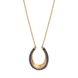 Collier sautoir lapis lazuli grenat - bleu Bleu