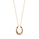Collier sautoir nacre grenat - blanc Nacre