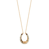 Collier sautoir nacre grenat - blanc Nacre