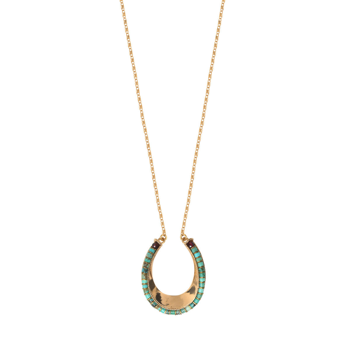Collier sautoir turquoise grenat - turquoise Turquoise