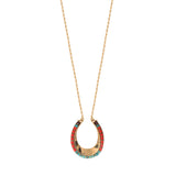 Collier sautoir turquoise perles du Japon - rouge Turquoise rouge