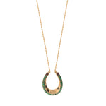 Collier sautoir malachite grenat - vert Vert