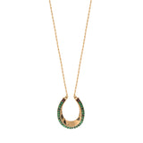 Collier sautoir malachite grenat - vert Vert