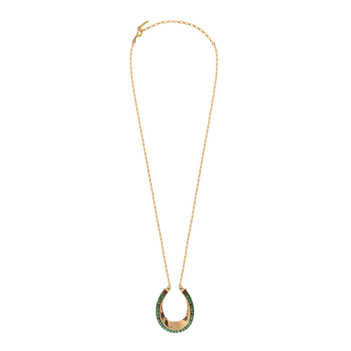 Collier sautoir malachite grenat - vert Vert