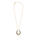 Collier sautoir malachite grenat - vert Vert