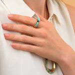 Bague large féminine turquoise grenat - turquoise Turquoise