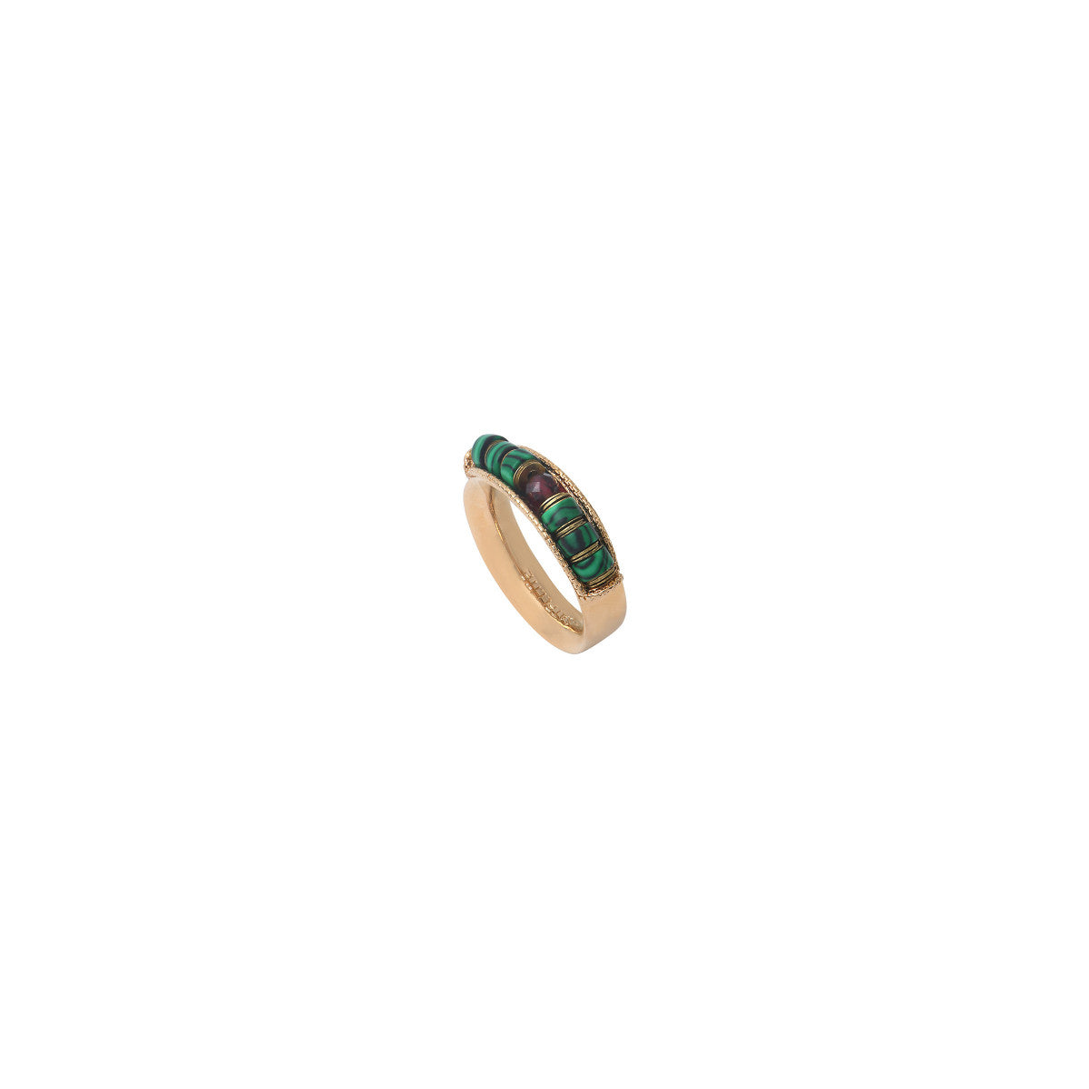 Bague small mystérieuse malachite grenat - vert Vert