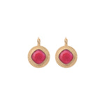 Boucles d'oreilles dormeuses modernes cabochon - rose Bleu