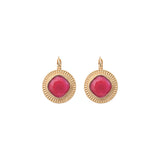 Boucles d'oreilles dormeuses modernes cabochon - rose Bleu
