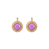 Boucles d'oreilles dormeuses fantaisie cabochon - violet Rouge